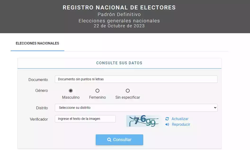 padron electoral